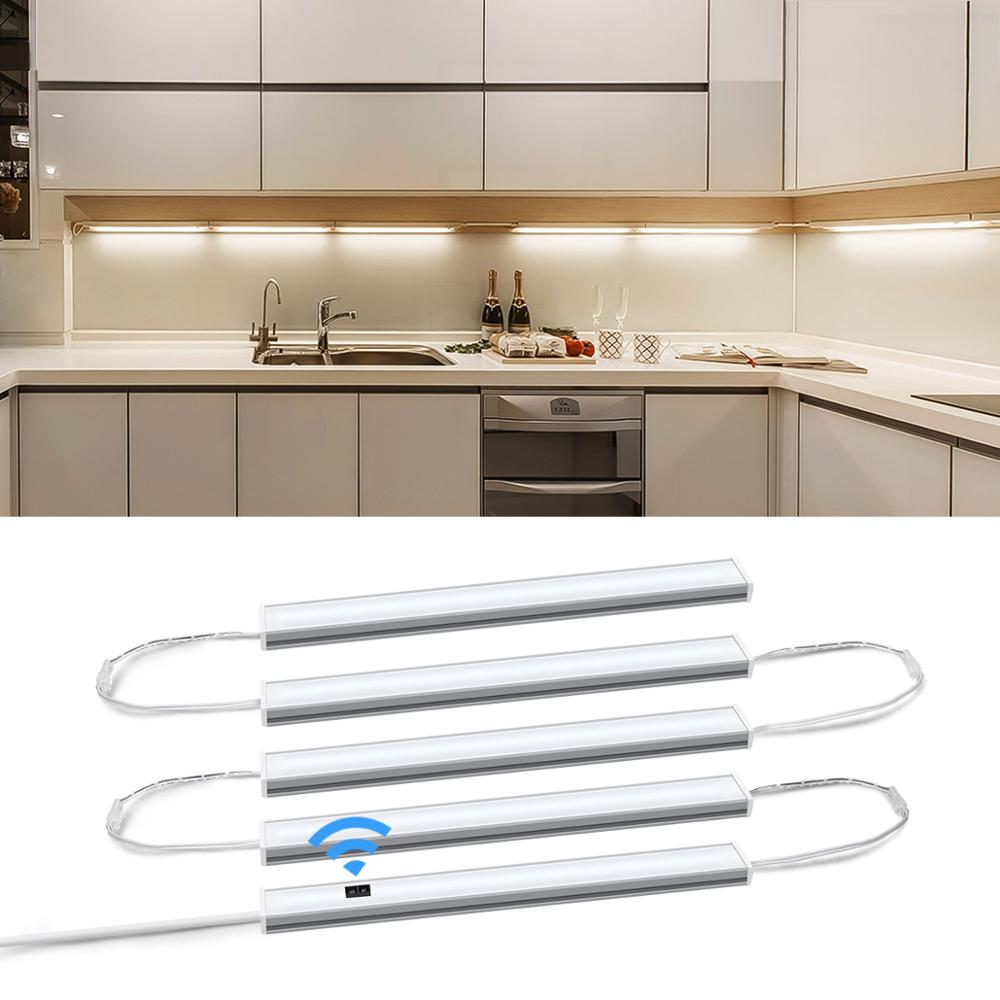 12V Led Under Cabinet Kitchen Lights White/Warm White 30/40/50Cm Hand Sweep Sensor Lamp High Brightness Wardrobe Lighting