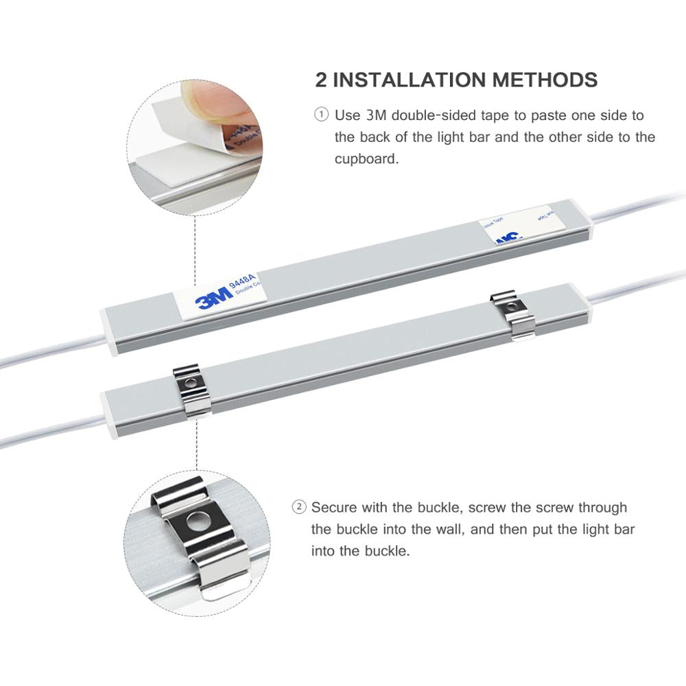 12V Led Under Cabinet Kitchen Lights White/Warm White 30/40/50Cm Hand Sweep Sensor Lamp High Brightness Wardrobe Lighting