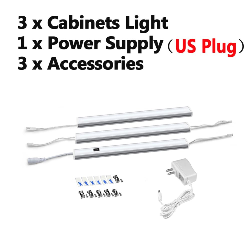 12V Led Under Cabinet Kitchen Lights White/Warm White 30/40/50Cm Hand Sweep Sensor Lamp High Brightness Wardrobe Lighting