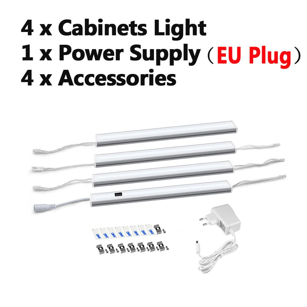 12V Led Under Cabinet Kitchen Lights White/Warm White 30/40/50Cm Hand Sweep Sensor Lamp High Brightness Wardrobe Lighting