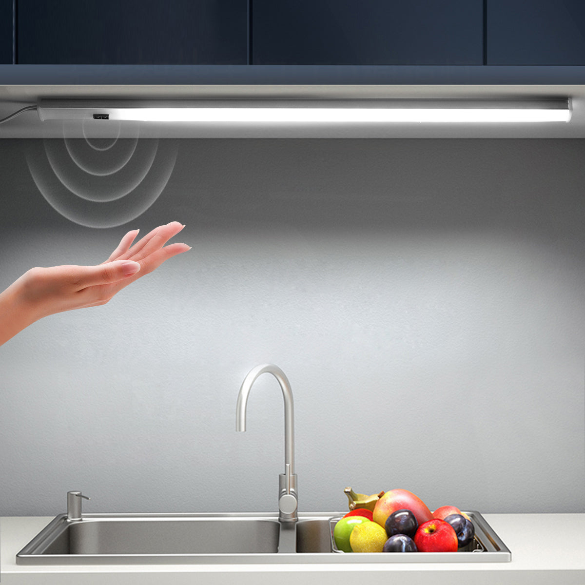 12V Led Under Cabinet Kitchen Lights White/Warm White 30/40/50Cm Hand Sweep Sensor Lamp High Brightness Wardrobe Lighting