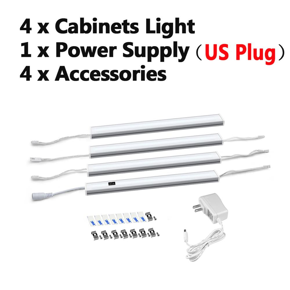 12V Led Under Cabinet Kitchen Lights White/Warm White 30/40/50Cm Hand Sweep Sensor Lamp High Brightness Wardrobe Lighting