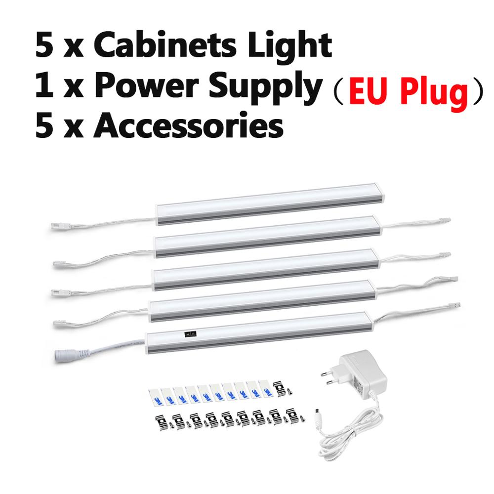 12V Led Under Cabinet Kitchen Lights White/Warm White 30/40/50Cm Hand Sweep Sensor Lamp High Brightness Wardrobe Lighting