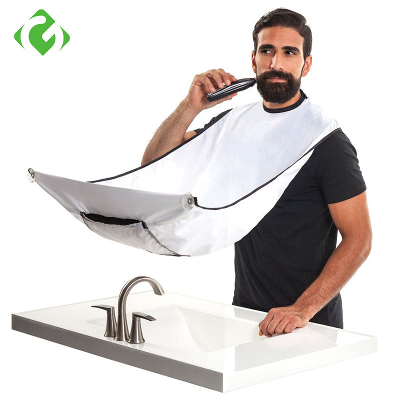 1Pc Male Beard Care Shave Bib Men Haircut Facial Hair Trimmer Apron Waterproof Cloth Cleaning Protecter Bathroom Accessories Gy