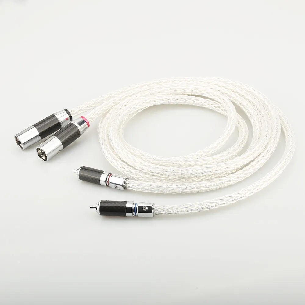 1Pair Occ Silver Plated Xlr Audio Cable Balance Cable Rca Male To Xlr Male Female Connector Audio Cable 8Ag Twist Cable