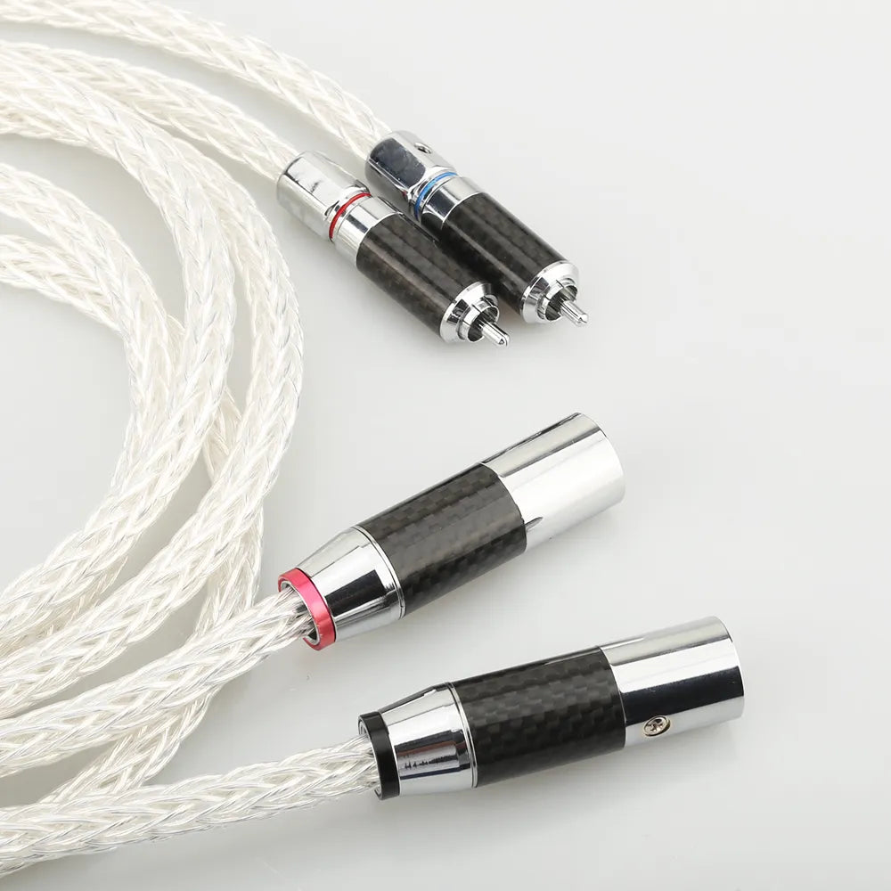 1Pair Occ Silver Plated Xlr Audio Cable Balance Cable Rca Male To Xlr Male Female Connector Audio Cable 8Ag Twist Cable