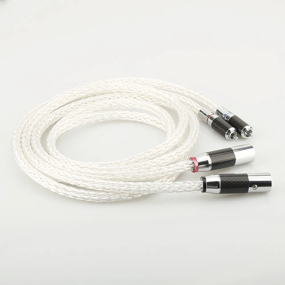 1Pair Occ Silver Plated Xlr Audio Cable Balance Cable Rca Male To Xlr Male Female Connector Audio Cable 8Ag Twist Cable