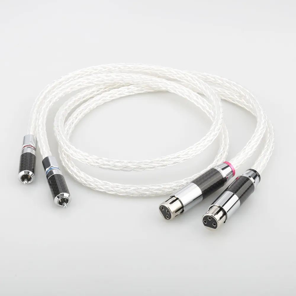 1Pair Occ Silver Plated Xlr Audio Cable Balance Cable Rca Male To Xlr Male Female Connector Audio Cable 8Ag Twist Cable