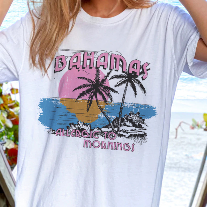 1Pcs White Tees Summer Casual Oversized Tee Best Surfing Santa Monica California Womens Retro Style T-Shirt Vacation Beach Shirt