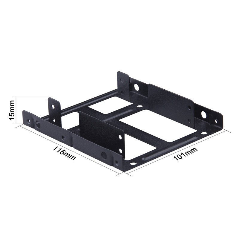 2 Bay 2.5 Inch To 3.5 Inch External Hdd Ssd Metal Mounting Kit Hard Drive Adapter Bracket With Sata Data Power Cables & Screws