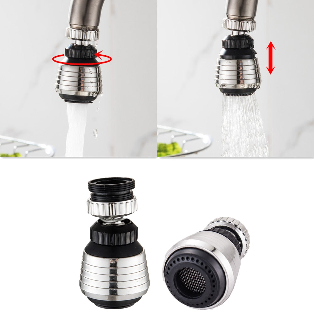 2 Modes 360 Degree Rotate Swivel Faucet Nozzle Filter Adapter Water Saving Tap Aerator Diffuser Bathroom Shower Kitchen Tools