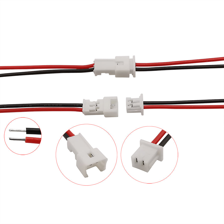 20/10/5/2/1Pair Jst  Wire Cable Connector Jst 1.25Mm 2 Pin Micro Male Female Connector Jack Plug Connectors 15Cm Wires