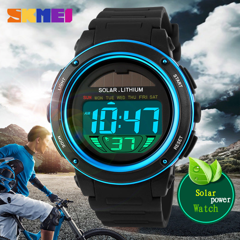 2018 Solar Energy Watch Digital Watches Men Led Solar Male Clock Men Military Wristwatches Quartz Sports Watch Relogio Masculino