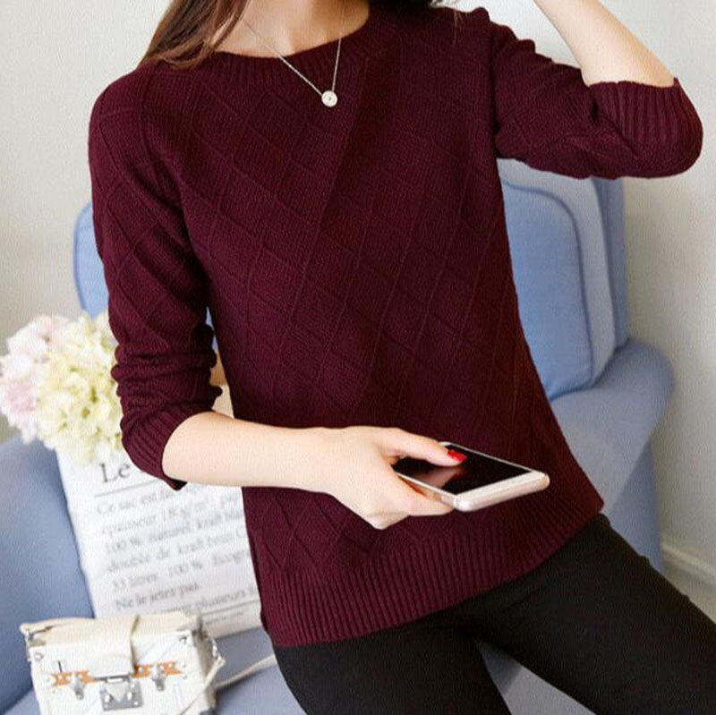 2018 New Thick Warm Autumn Winter Women Sweater Fashion Casual Knitted Ladies Tops Long Sleeve Female Pullovers Sweater Ac327