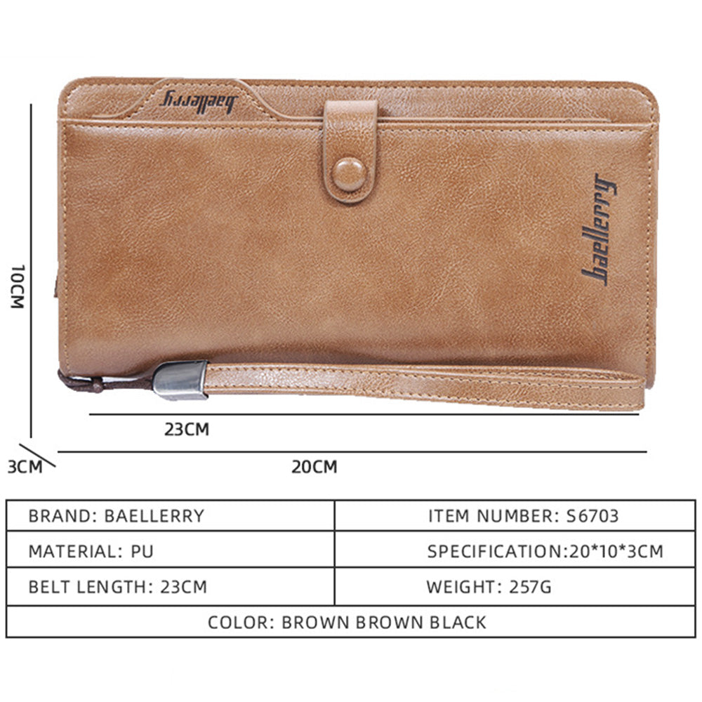 2019 Baellerry Men Long Fashion Wallets Desigh Zipper Card Holder Leather Purse Solid Coin Pocket High Quality Male Purse