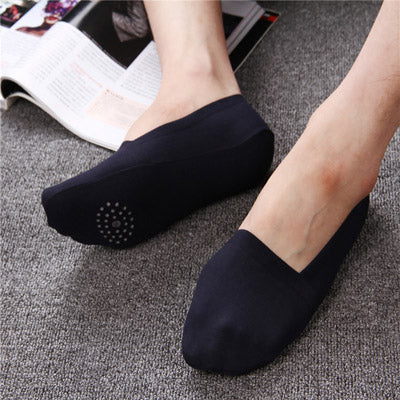 2019 High Quality Bamboo Fiber Cotton Men Socks Invisible Shallow Mouth Silicone Non-Slip Short Socks Summer Autumn Men Slippers