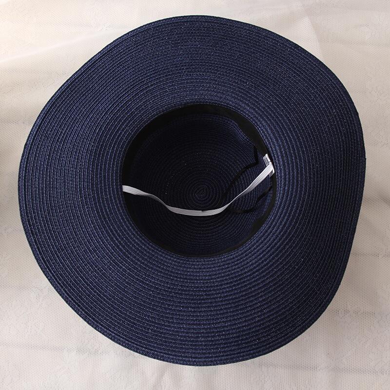 2019 Hot Sale Round Top Raffia Wide Brim Straw Hats Summer Sun Hats For Women With Leisure Beach Hats Lady Flat Gorras
