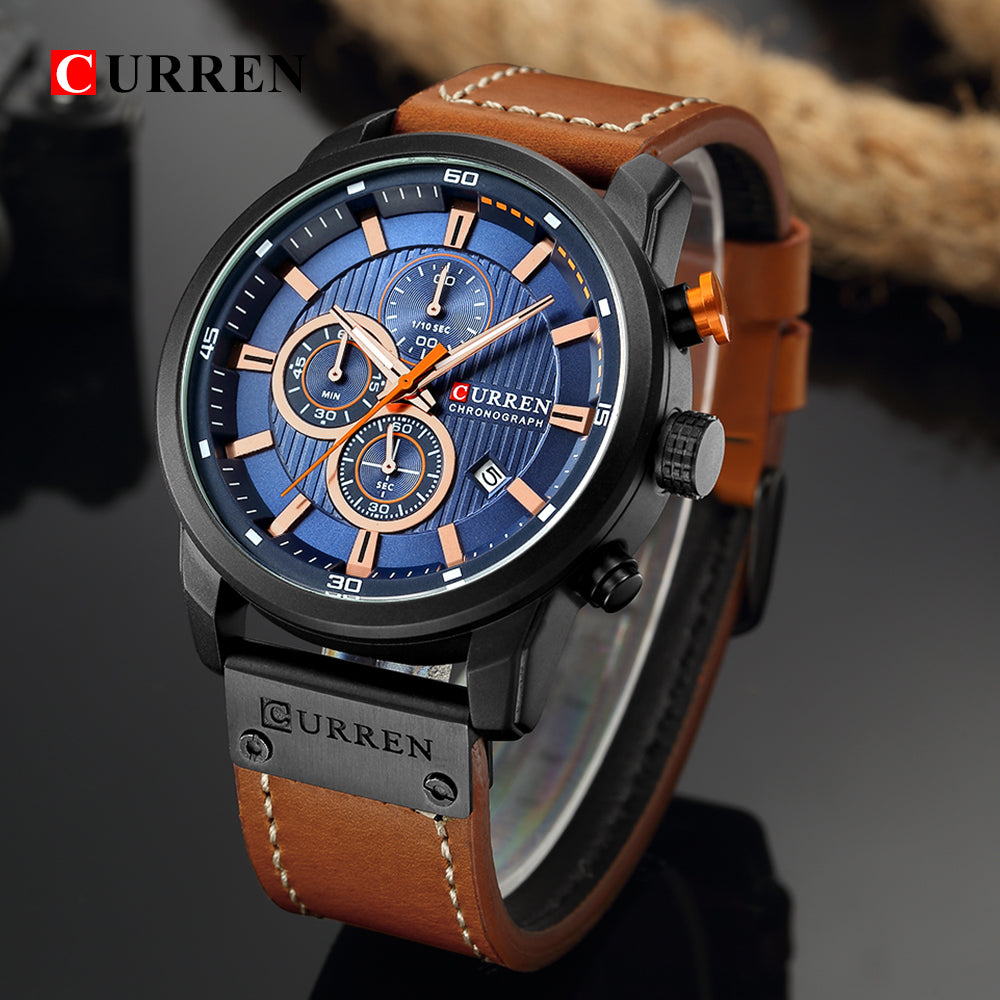 2020 Curren Luxury Brand Military Sport Watches Men'S Quartz Leather Strap Male Clock Waterproof Date Wristwatch Reloj Hombre