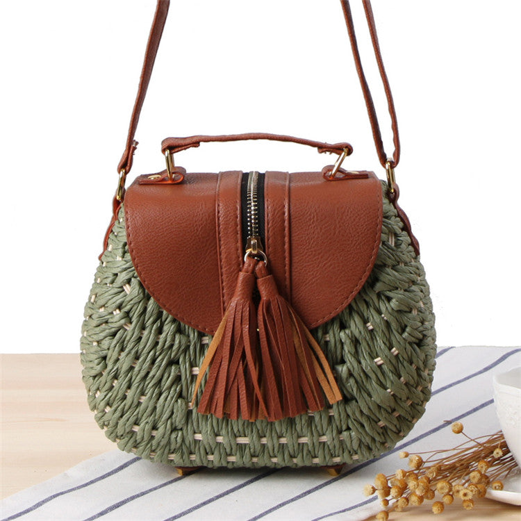 2020 Famous Designer Ladies Woven Knitting Messenger Crossbody Bags New Summer Bohemian Women Tassel Straw Beach Shoulder Bag