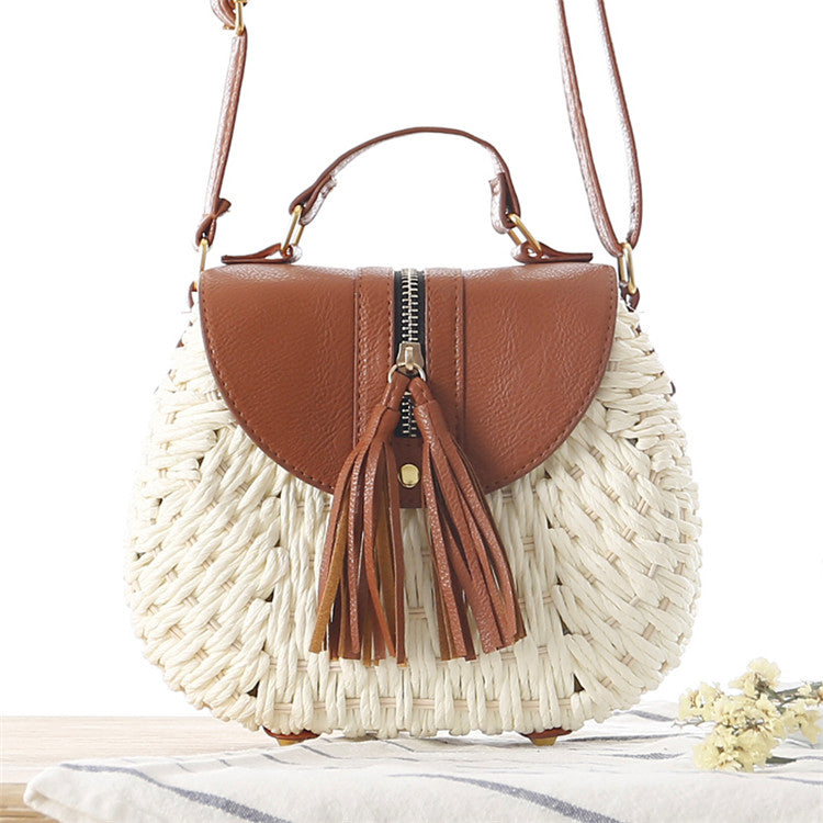 2020 Famous Designer Ladies Woven Knitting Messenger Crossbody Bags New Summer Bohemian Women Tassel Straw Beach Shoulder Bag