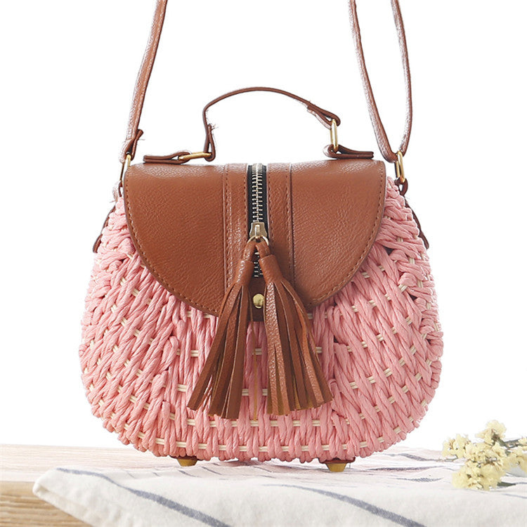 2020 Famous Designer Ladies Woven Knitting Messenger Crossbody Bags New Summer Bohemian Women Tassel Straw Beach Shoulder Bag