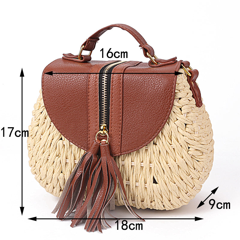 2020 Famous Designer Ladies Woven Knitting Messenger Crossbody Bags New Summer Bohemian Women Tassel Straw Beach Shoulder Bag