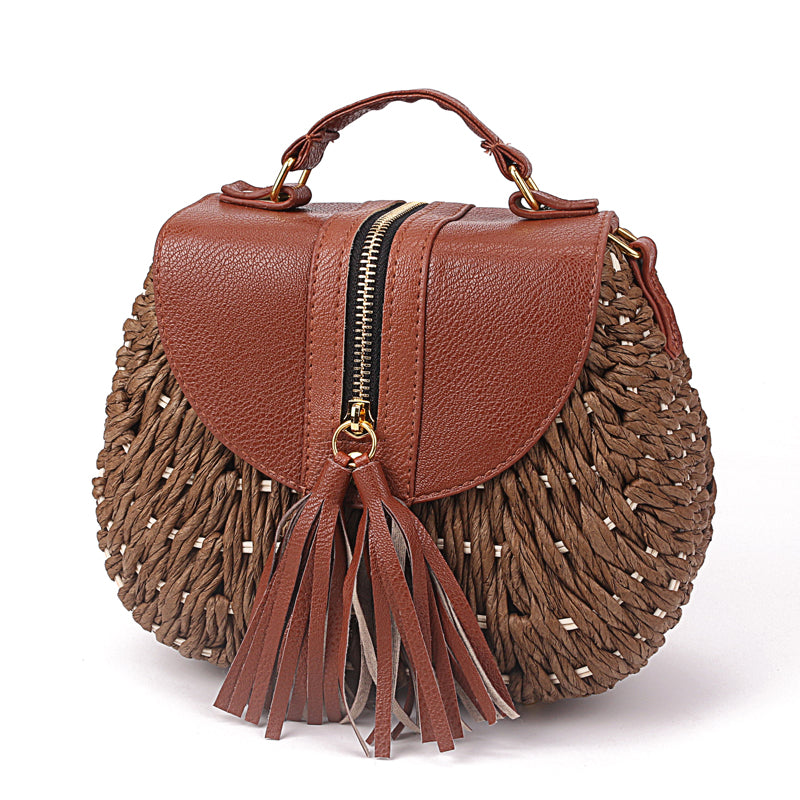 2020 Famous Designer Ladies Woven Knitting Messenger Crossbody Bags New Summer Bohemian Women Tassel Straw Beach Shoulder Bag