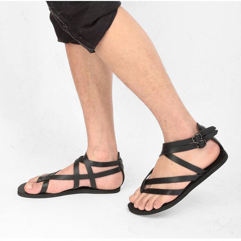 2020 New Men Sandals Men Summer Shoes Leather Roman Sandals Shoes Soft Comfortable Zapatos Mujer Gladiator, Big Sizes Us6-12!