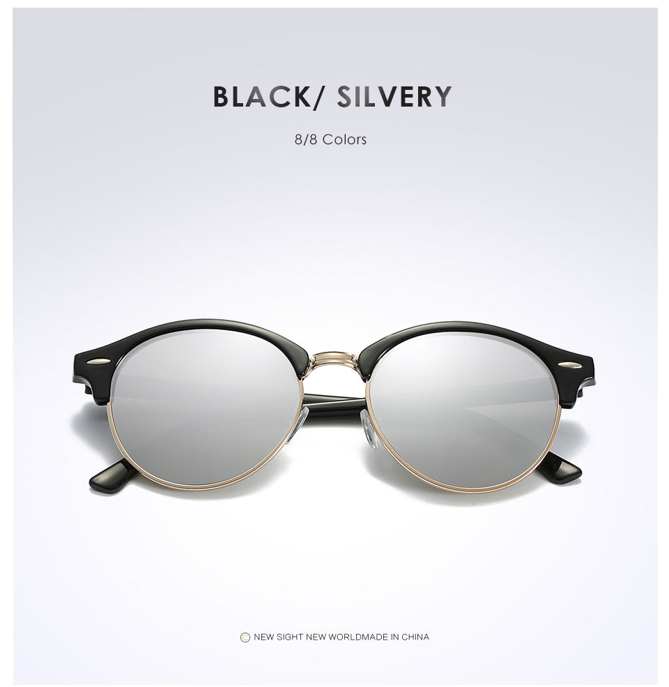 2020 Polarized Round Sunglasses Mens Womens Brand Designer Club Round Glasses Classic Sun Glasses Driving Semi Rimless Eyewear