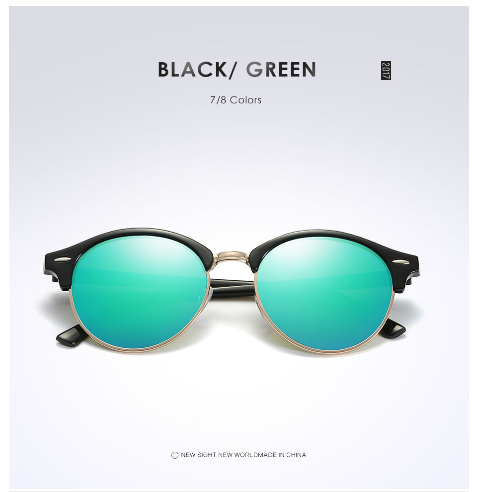 2020 Polarized Round Sunglasses Mens Womens Brand Designer Club Round Glasses Classic Sun Glasses Driving Semi Rimless Eyewear