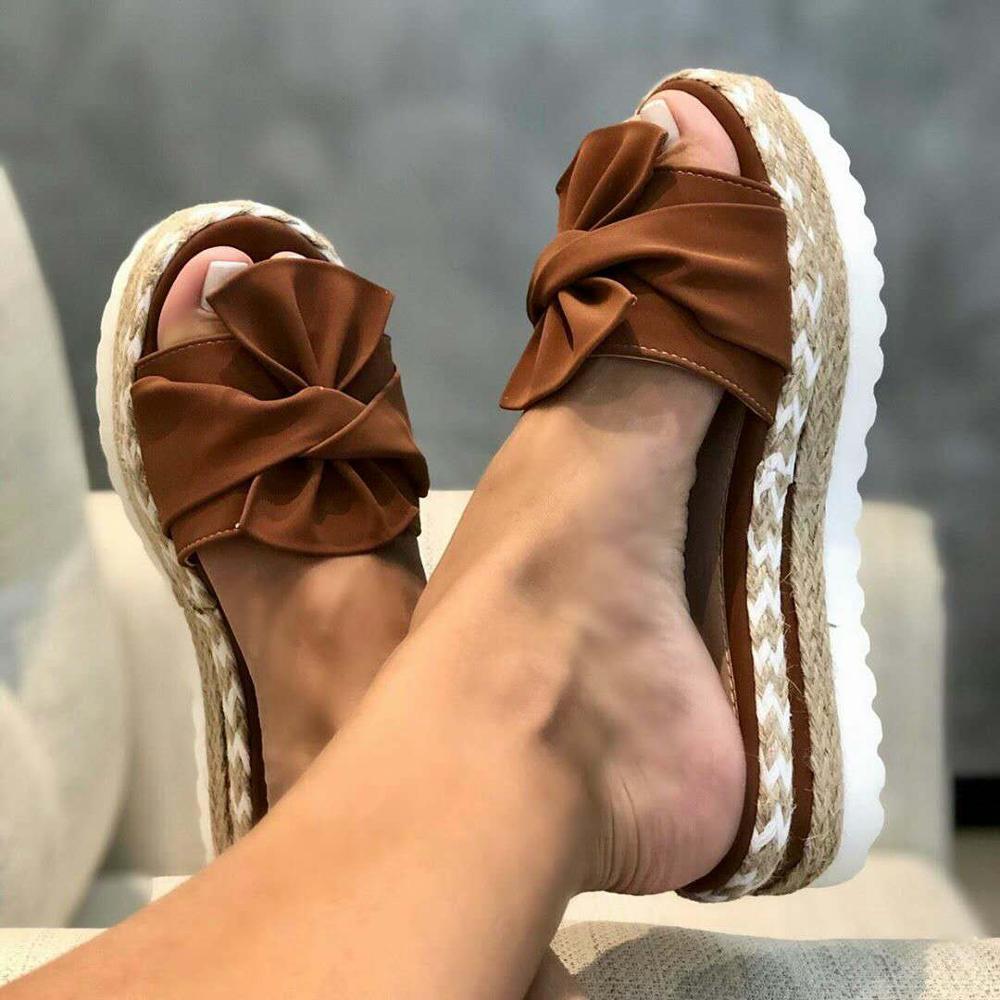2020 Summer Fashion Sandals Shoes Women Bow Summer Sandals Slipper Indoor Outdoor Flip-Flops Beach Shoes Female Slippers