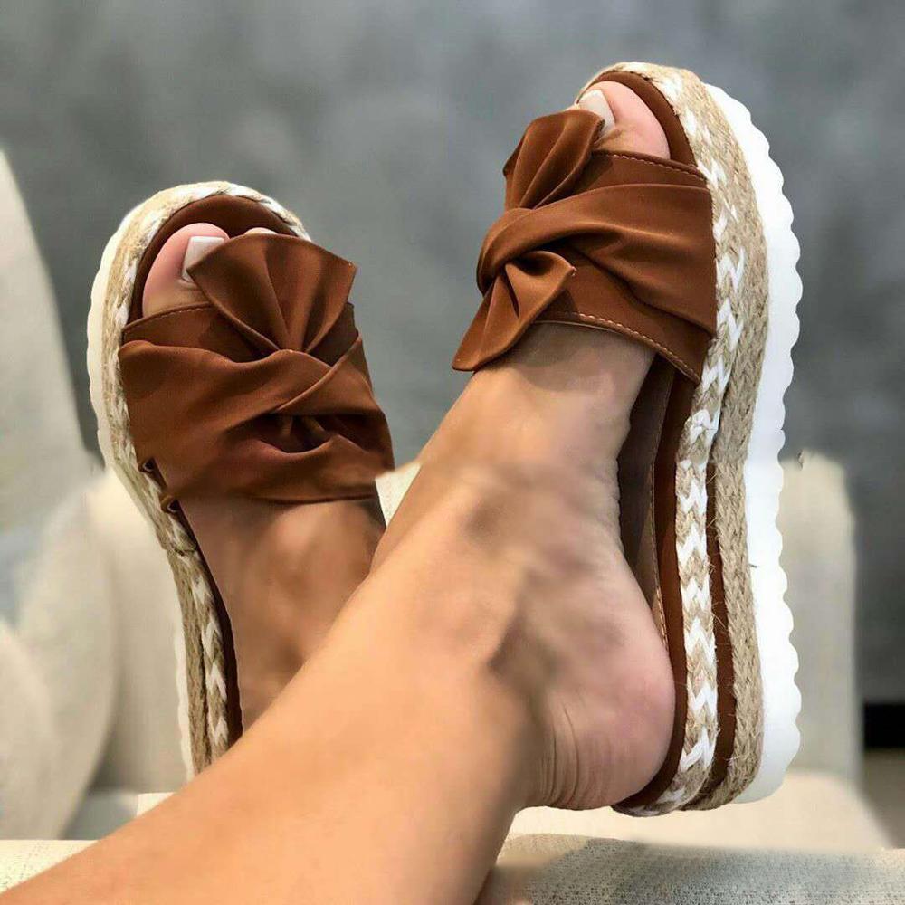 2020 Summer Fashion Sandals Shoes Women Bow Summer Sandals Slipper Indoor Outdoor Flip-Flops Beach Shoes Female Slippers