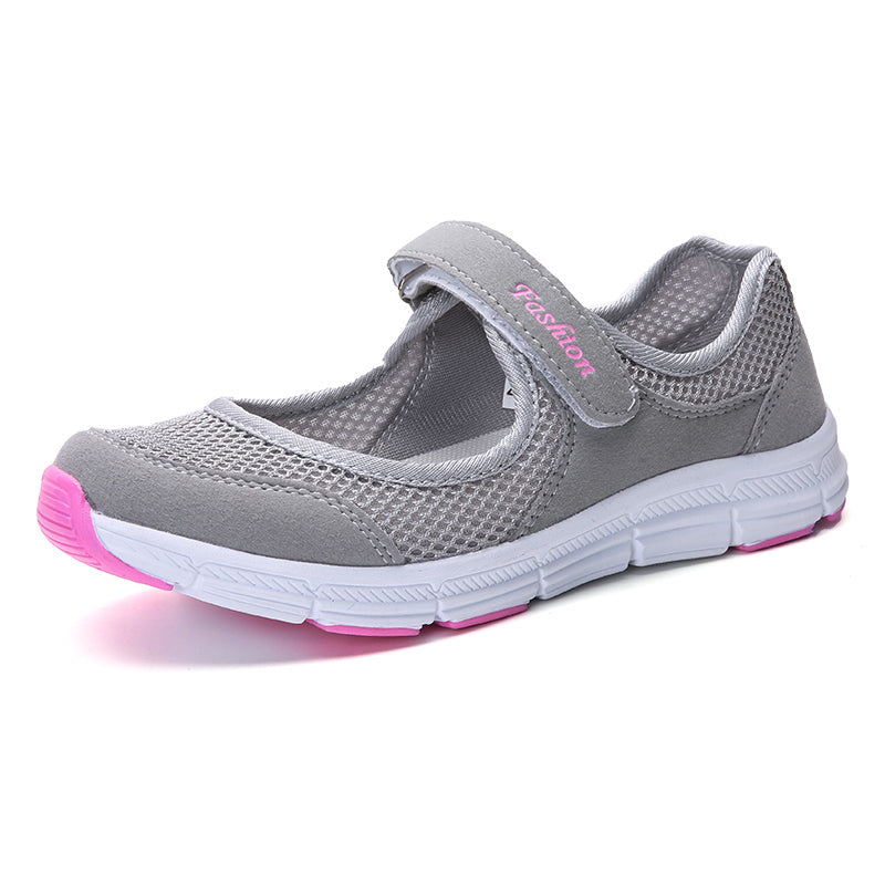 2020 Women Sneakers Summer Mesh Shoes Female Flats Casual Shoes Breathable Footwear Hook & Loop Fashion Light Shoes