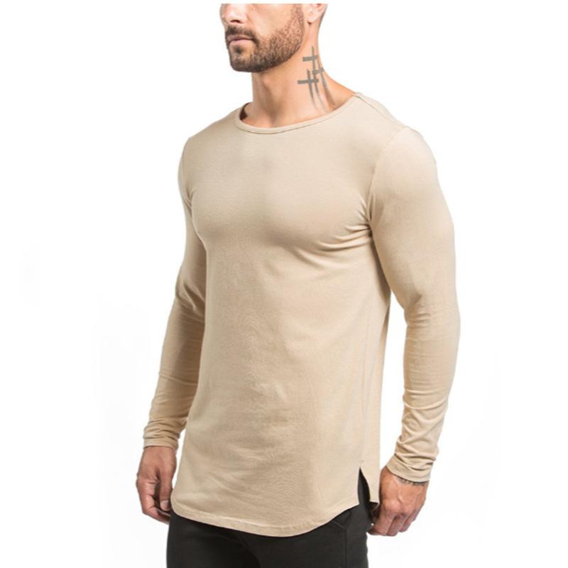 2020 Autumn And Winter Muscle Aesthetic Sports T-Shirt Fitness Running Top Cotton Round Neck Long Sleeve Sports Pullover