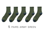5 pares de verde militar