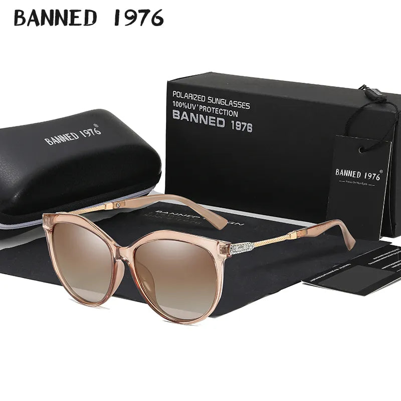 2021 New Luxury Hd Polarized Women Sunglasses Fashion Round Ladies Vintage Brand Design Cat Eye Woman Female Sun Glasses Oculos