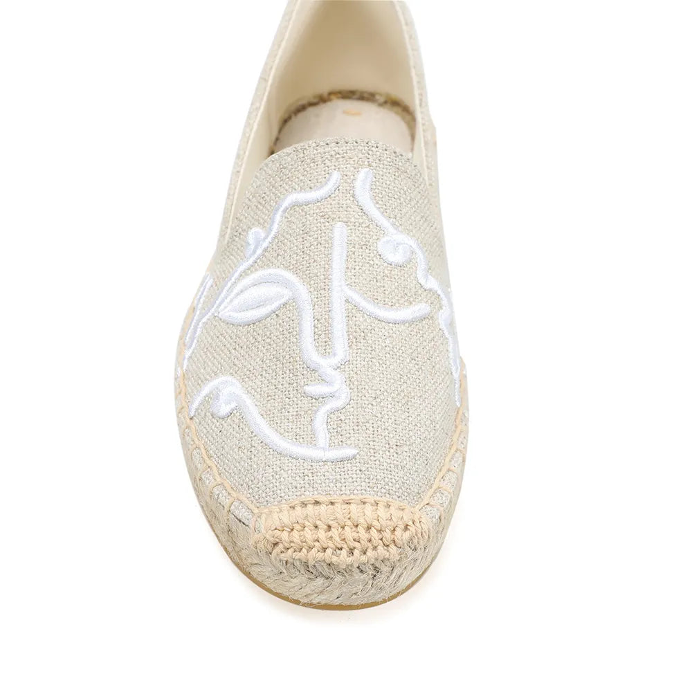 2021 New Top Hemp Rome Heels Pumps Ladies Shoes Women&#39;S Classic Cap-Toe Slip On Platform Simple Espadrilles Embroidered Loafers