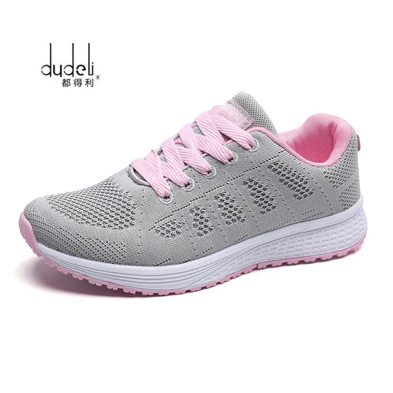 2021 Spring Women Shoes Flats Lady Fashion Casual Breathable Sneakers Mesh Running Shoes Women Sport Flat Platform Plus Size