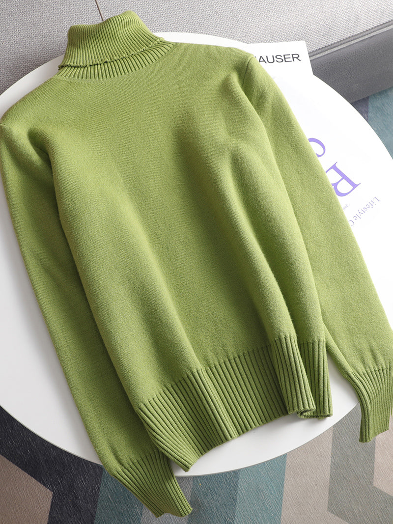 2022 Autumn Winter Cashmere Basic Warm Sweater Velvet Pullovers Women Female Fur Thick Turtleneck Sweater Knit Jumpers Top