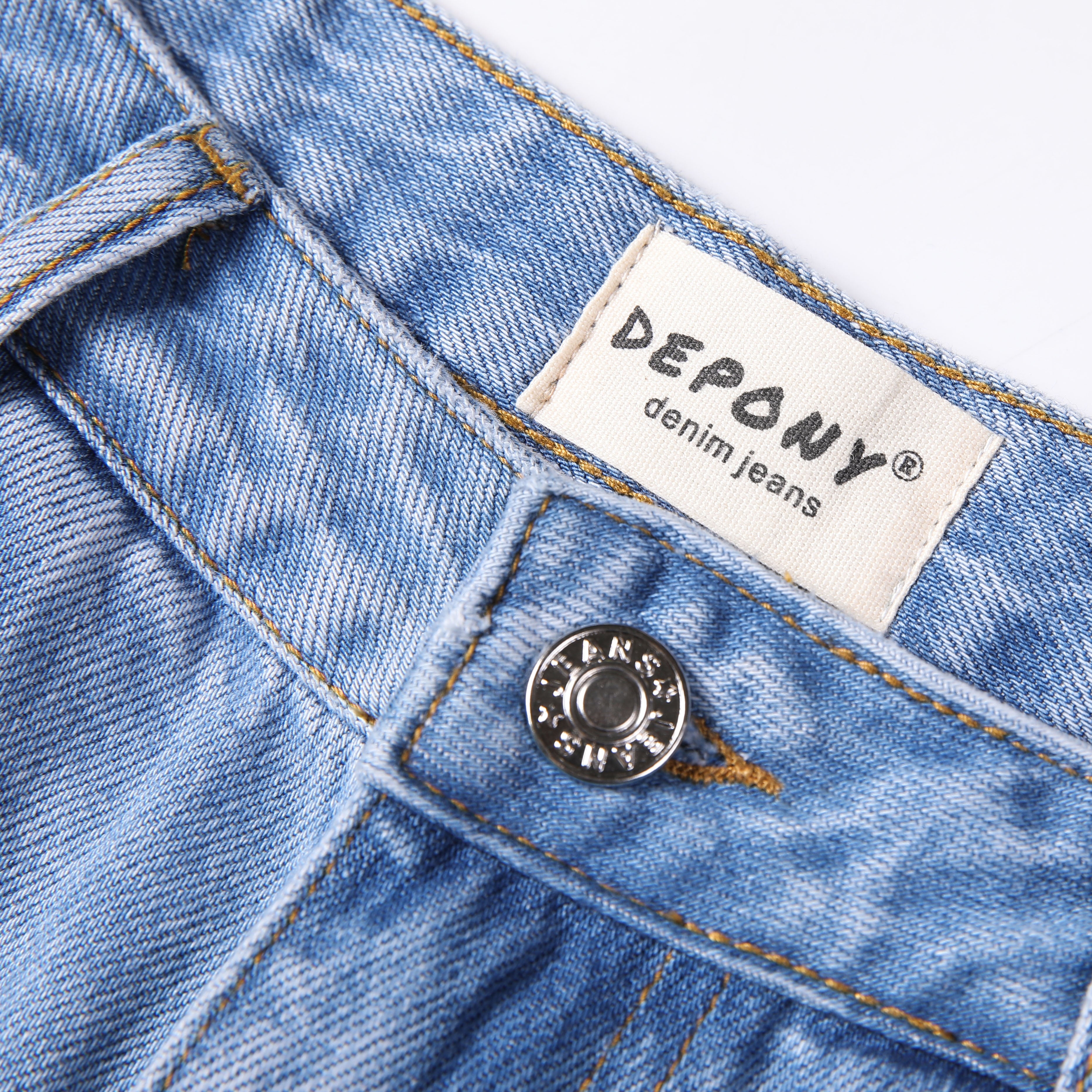2022 Depony High Waist  Mom Jeans Women Boyfriends Straight Jeans Femme 100% Cotton Loose Vintage Denim Pants Vaqueros Mujer