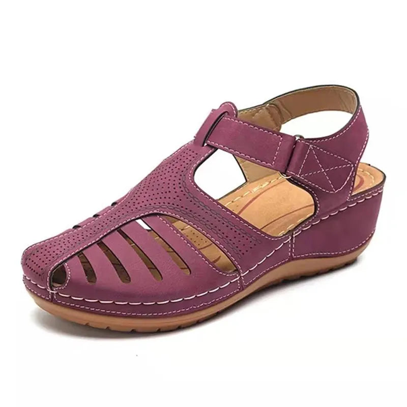 2022 New Women Sandals Vintage Wedge Sandals Buckle Casual Sewing Women Shoes Female Ladies Platform Retro Sandalias Plus Size