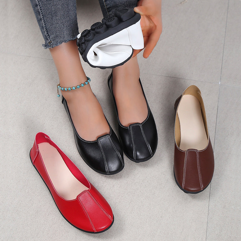 2022 Summer Style Women Ballet Flats Round Toe Slip On Shoes Red Flats Shoes White Woman Loafers Zapatos Mujer Size 43