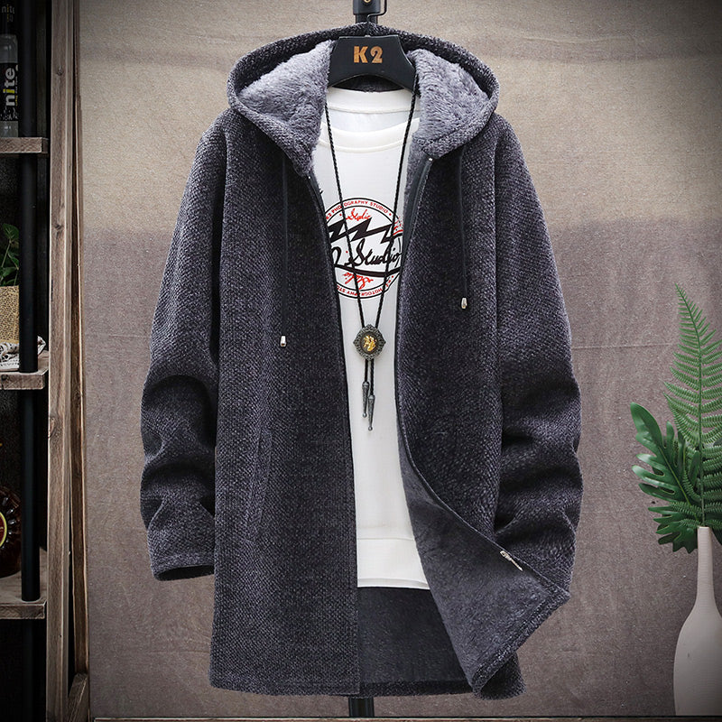 2022 Winter New Arrival Men'S Sweaters Cardigan Men Knitted Thicken Mens Hooded Coat Male Slim Fit Knitting Sweater M-3Xl