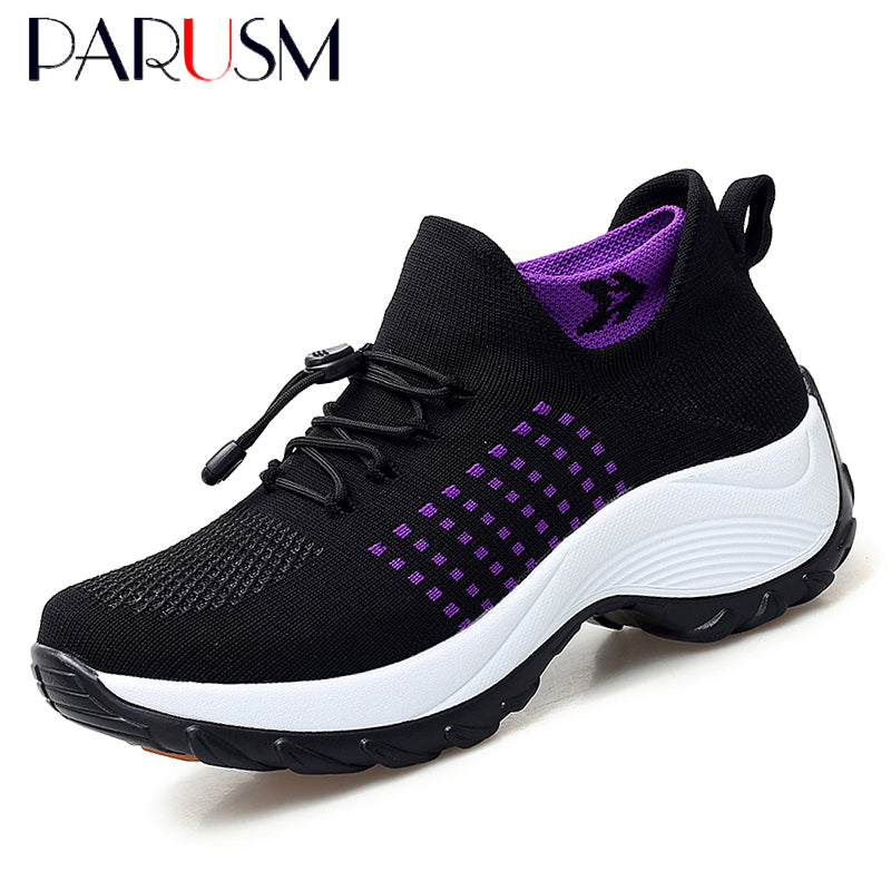 2022 Women Flat Platform Shoes Woman Sneakers For Women Breathable Mesh Tenis Ladies Shoes For Sock Sneakers Zapatillas Mujer