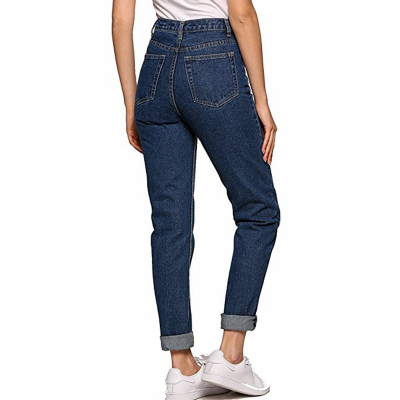2022 Korean Style Women Pencil Denim Pants High Waist Jeans Woman Casual Vintage Jeans Boyfriend Mom Jeans Light Blue Streetwear