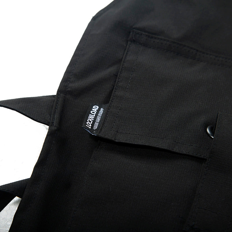 2023 Men Hip Hop Combat Vest Cargo Jacket Streetwear Harajuku Buckle Ribbon Tactical Vest Bomber Waistcoat Utility Adjustable