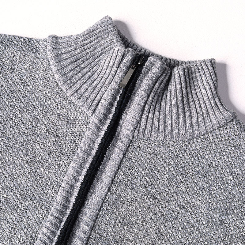 2023 Men'S Sweaters Stand Collar Autumn Winter Warm Cashmere Wool Zipper Pullover Sweaters Man Casual Knitwear Slim Fit Tops Men