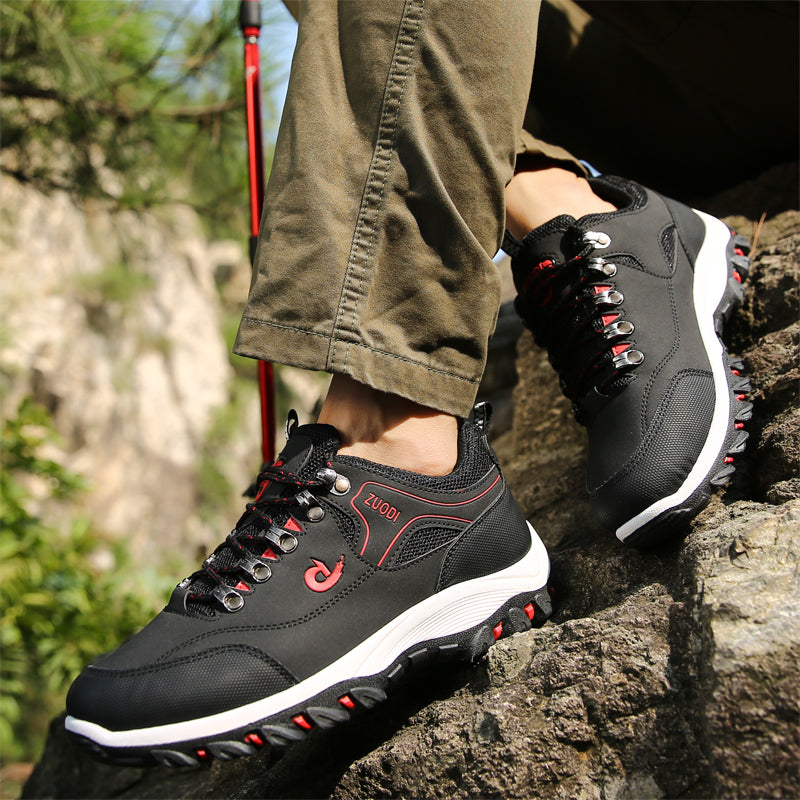 2023 Spring Autumn Breathable Light Men'S Shoes Wearable Hiking Sneakers Non-Slip Quality Leather Casual Shoes Big Size 39-47