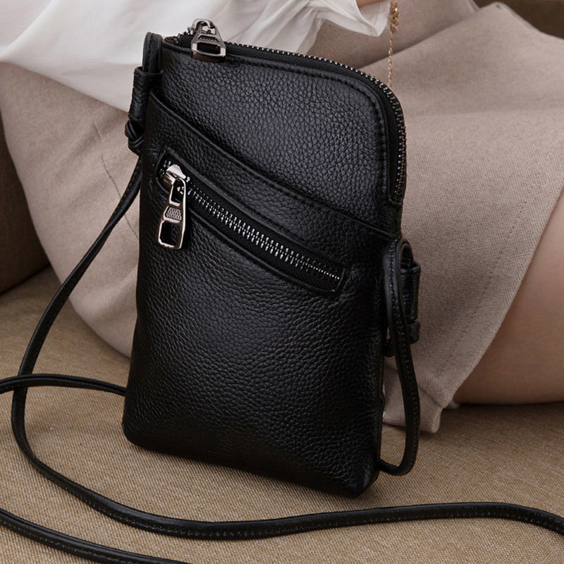 2023 Summer New Women Genuine Leather Shoulder Messenger Bags Female Cellphone Crossbody Bag Softness Small Purses And Handbags