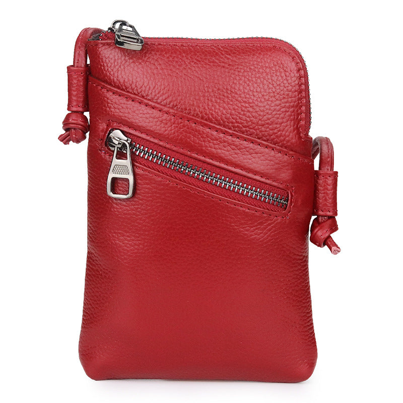 2023 Summer New Women Genuine Leather Shoulder Messenger Bags Female Cellphone Crossbody Bag Softness Small Purses And Handbags